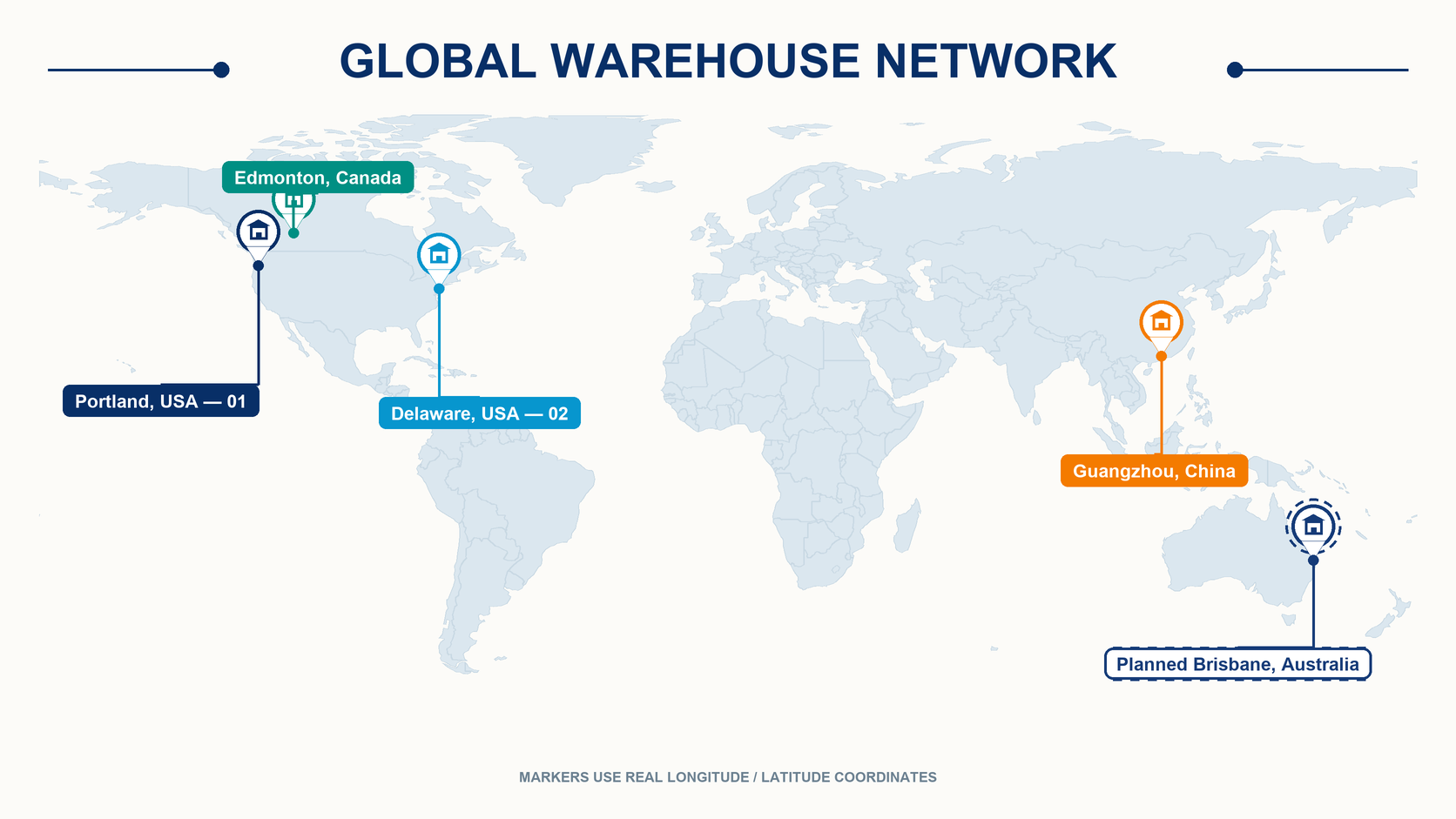 Map of WBS warehouse locations